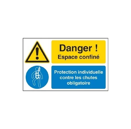 Panneau Espace confiné protection individuelle contre les chutes Signalisation de Panneaux